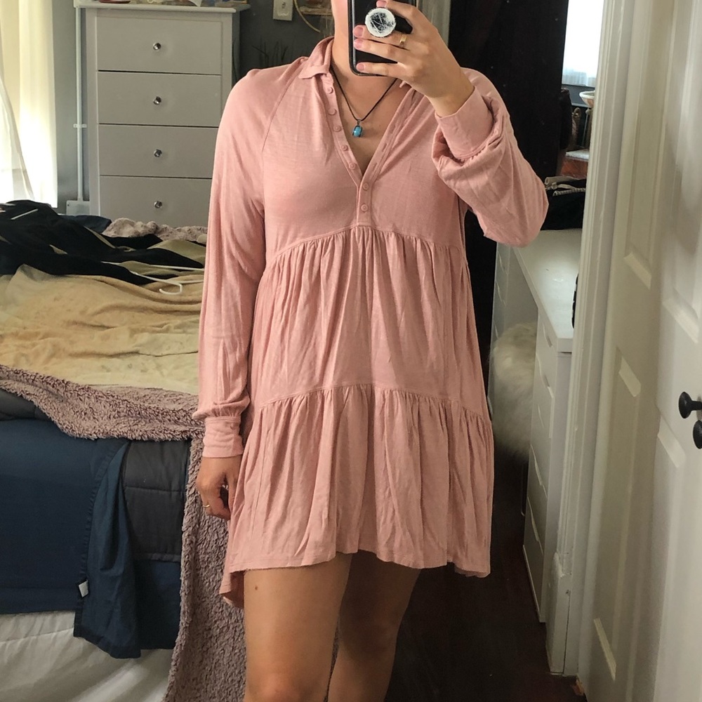NWOT Free People Ruffled Mini Babydoll Dress